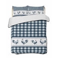 thumbnail image 2 of Farmhouse Blue Plaid Full Size Down Alternative Comforter, Lightweight Comforter Quilt Bedding Set with Pillow Shams Vintage Country Cock Checkered All Seasons Bed Comforter Duvet Insert 78"x90", 2 of 7
