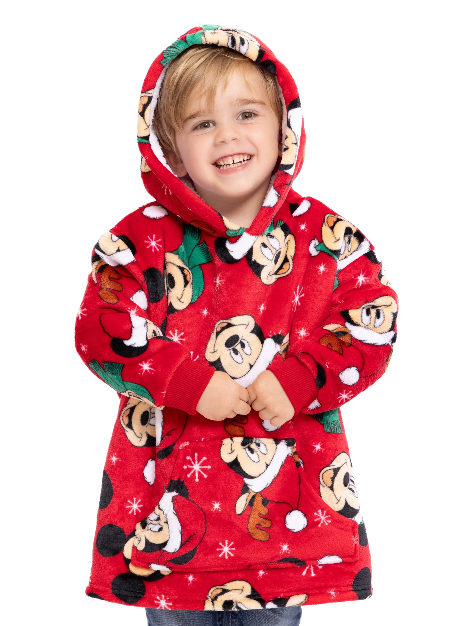 Disney Mickey Mouse Toddler Boys Cozy Hoodie with Faux Shearling Lining, Sizes 12M-5T