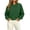 Green, variant on Women Loose Fit Cropped Red Sweatshirt Sevevn Crew Neck Long Sleeve Pullover With Kangaroo Pocket For Spring Fall Daily Wear