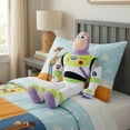 thumbnail image 2 of Toy Story Buzz Lightyear Kids Decorative Weighted Pillow Buddy, Polyester Velboa, Green & Purple, Disney, 2 of 8