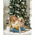 thumbnail image 6 of 30 Inches Christmas Tree Skirt - White Faur Fur Xmas Tree Skirts for Christmas Tree Holiday Party Decorations with Sequin Silver Snowflakes, 6 of 7