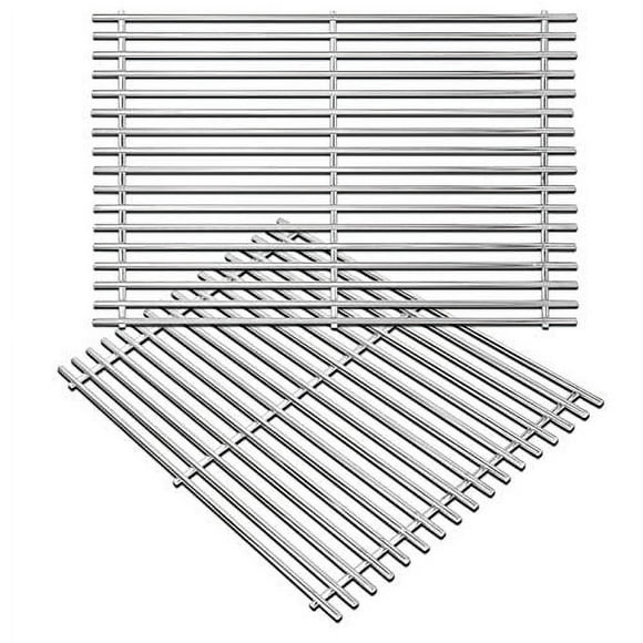 DcYourHome 7528 Cooking Grates for Weber Genesis E and S Series 300 E310 E320 S310 S320 Gas Grills, 304 Stainless Steel Grid 2 Pack for Pit Boss PB700 Series Grates 19.5 x 12.9 x 0.6