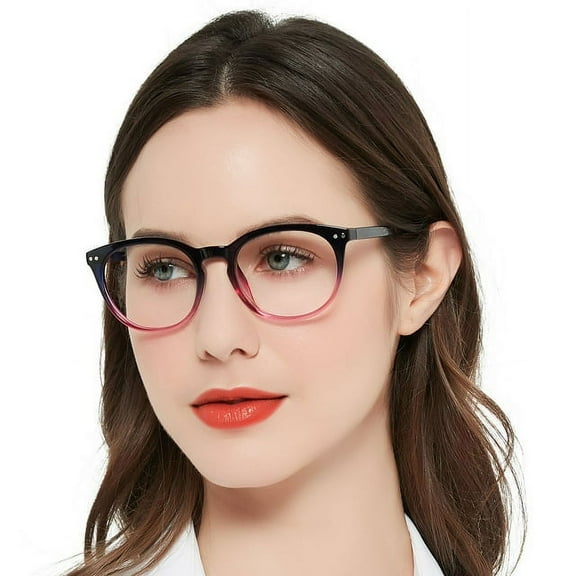 MARE AZZURO Reading Glasses 3.0 Women Trendy Round Readers 100 125 150 175 200 225 250 275 300 350 400 500 600 (Purple, 3.00) with Spring Hinge, Composite Lens