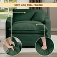 thumbnail image 3 of Muumblus 46" Accent Chair with Ottoman, Oversized Indoor Lounge Chair, Corduroy Sofa Armchair with Footstool, Green, 3 of 10