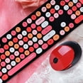 thumbnail image 3 of Color Wireless Keyboard and Mouse Combination Typewriter Key Office Keyboard 2.4GHz Non-delay Connection and Optical Mouse Combination(Red), 3 of 8