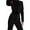 Black, variant on Women'S Ski Jumpsuit Waterproof Windproof Fleece Long Sleeve Patchwork Bodysuit Black XS