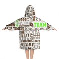 thumbnail image 2 of Green Brown Football Words Pattern Blanket Hoodies for Kids 6-13YR Oversize Wearable Blanket Hoodies for Boys Girls Teens, 2 of 7