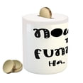 thumbnail image 2 of Funny Words Piggy Bank, Vintage Doodle Typography with Fun Letters Laughing Time Hilarious Jokes, Ceramic Coin Bank Money Box for Cash Saving, 3.6" X 3.2", Black White, by Ambesonne, 2 of 4