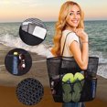 thumbnail image 4 of Bolsa de Playa de Malla Bolsa de Playa Tejida a Mano con Múltiples Bolsillos de Gran Capacidad y Gran Capacidad para Viajes Excursiones Campamentos ANGGREK Otros, 4 of 8
