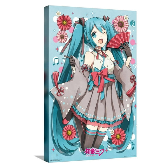 Hatsune Miku - Fan Canvas Wall Poster, 14.725" x 22.375"