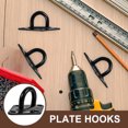 thumbnail image 5 of HOMEMAXS Black Pad Eye Plate Hooks for Home Use Made of Stainless Steel 4 Pcs, 5 of 6
