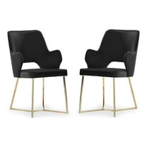 Furniture of America Glanz Fabric Open-Back Accent Chairs in Black (Set of 2)