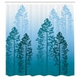 thumbnail image 3 of Ambesonne Country Shower Curtain, Forest Ombre Wildlife Pines, 69"Wx70"L, Azure Blue, 3 of 3