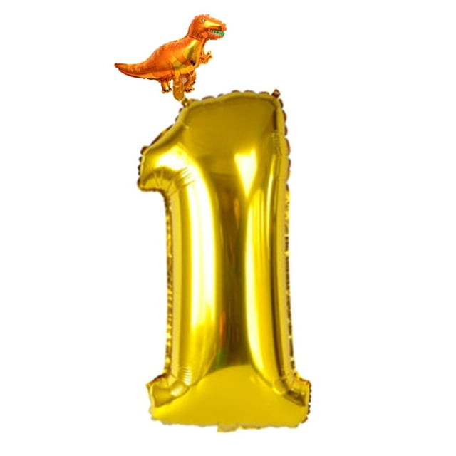 Globo jumbo dorado número 0-9 de 32 pulgadas con globo de para fiestas de cumpleaños de bebés y niños, decoraciones de de anive Golden_1