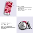 thumbnail image 2 of 20oz Double-Wall Vacuum Insulated Stainless Steel Tumbler with Straws Sports Mugs BPA-Free Red Valentine's Day Pattern, 2 of 7