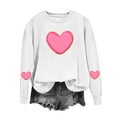 thumbnail image 6 of FDGIU Women's Valentine Pullover Sweatshirt, Cozy Heart Print Long Sleeve Top for Valentine's Day & Comfortable Trendy Style, 6 of 6