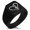 Black, variant on Stainless Steel Love Music Treble Clef Heart Needle Stripe Pattern Biker Style Polished Ring