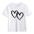 thumbnail image 5 of XXWXYD Little Girls Love Heart Print T-Shirts, Soft Cotton Raglan Tees, Short Sleeve Crewneck Summer Casual Tops for Kids, 5 of 8