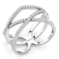 thumbnail image 1 of Alamode DA381-7 Bague en Acier Inoxydable Poli pour Femmes avec Grade AAA CZ en Transparent - Taille 7, 1 of 1