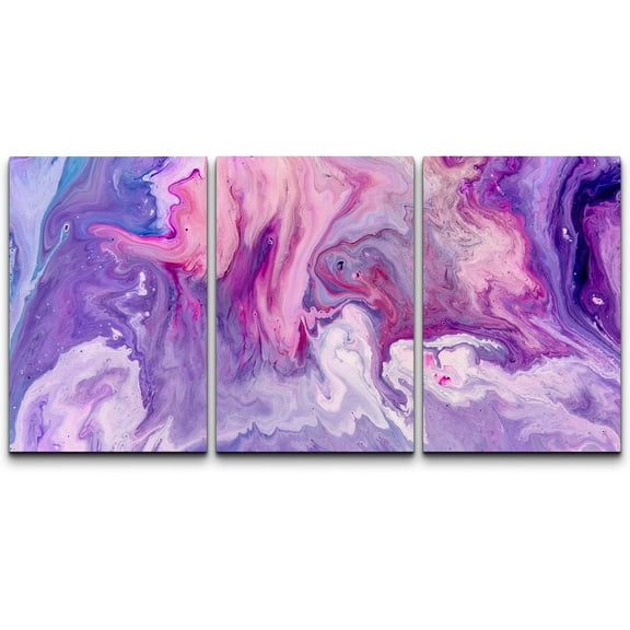 wall26 Canvas Print Wall Art Set Swirling Purple & Pink 70s Paint Strokes Abstract Shapes Illustrations Modern Art Bohemian Colorful Multicolor for Living Room, Bedroom, Office - 24"x36"