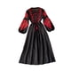 thumbnail image 1 of Vestido Bohemio Jinwen Manga Larga Suelto Informal Cuello Redondo Algodón Lino Negro, 1 of 8