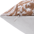 thumbnail image 3 of Fabdivine Block Print Throw Pillow Cover, 22x22 Inch Thick Cotton White Decorative Cushion Cover, Floral Print Boho Design Brown Pillow Cover for Sofa and Couch, 3 of 5