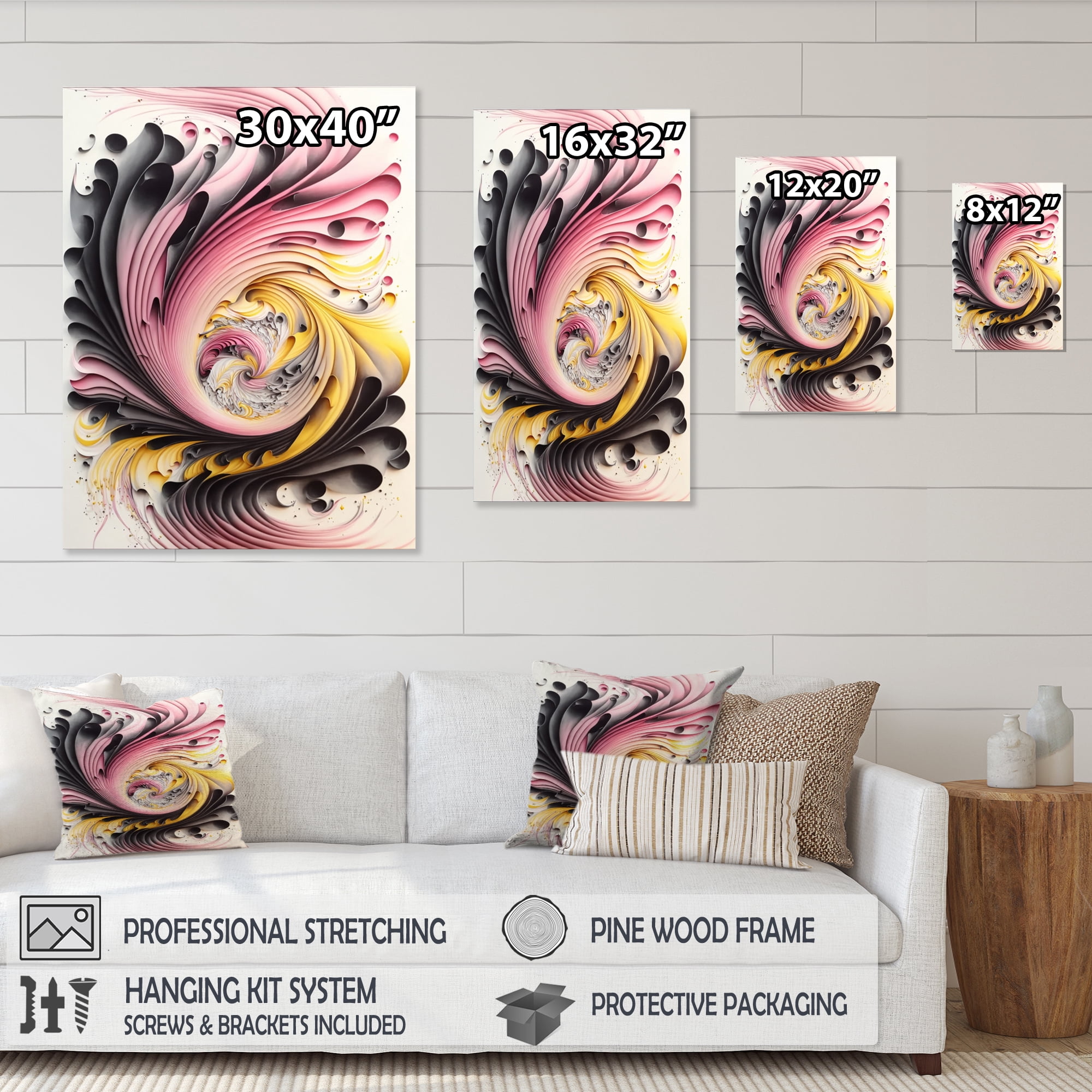 Designart Multi-Color Paint Swirl I Canvas Wall Art