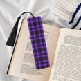 thumbnail image 4 of Kdxio Purple Buffalo Plaid Print Metal Tassel Bookmarks,Perfect Gift for Art Lovers and Bookworms Metal Bookmarks for Women, 4 of 8