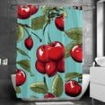 thumbnail image 2 of Cherry Shower Curtain, Bathroom Beach Decorations, 2 of 6