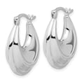 thumbnail image 2 of Auriga Fine Jewelry 925 Sterling Silver Rhodium-plated Graduating Puffed Hoop Earrings for Women, 2 of 5
