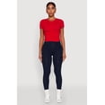 thumbnail image 3 of Womens Ruched Crew Neck Cropped Tee, 3 of 5
