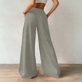 thumbnail image 7 of Oplxuo Wide Leg Dress Pants for Women Elastic High Waisted Loose Summer Business Casual Palazzo Trousers with Pockets, 7 of 7