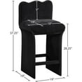 thumbnail image 6 of Meridina Furniture Shaw Black Chenille Fabric Upholstered Counter Stool, 6 of 10