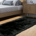 thumbnail image 3 of PiccoCasa Faux Fur Area Rug Fluffy Carpet for Bedroom, Black, 2x5 Feet, 3 of 8