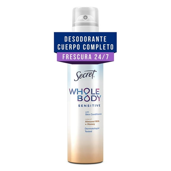 Spray desodorante Secret Cuerpo completo Leche de Almendras + Miel 99 g