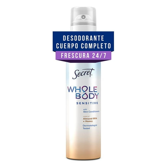 Spray desodorante Secret Cuerpo completo Leche de Almendras + Miel 99 g