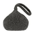 thumbnail image 2 of harmtty Women Handbag Rhinestones Heart Shape Shiny Handmade Small Evening Bag Money Purse for Party Gathering Wedding Banquet,Black, 2 of 8