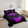 thumbnail image 3 of Erosebridal Teens Guitar Comforter Sets Queen Size, Purple Comforters & Duvets, Tree Moon Print Decor, Reversible 3pcs, 3 of 8
