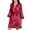 Red#01, variant on ZQGJB Women's Lace-Trim Silk Robes Bride Bridesmaid Kimono Wedding Party Nightwear Satin Bathrobe Sexy V Neck Sleepwear with 3/4 Sleeves, Sleepwear with Removable Waist Belt Mint Green#02