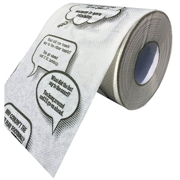 Joke Toilet Paper - Novelty Funny Gag Gift Bathroom Paper Roll Jokes On Every Square Fits On Any Holder