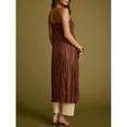 thumbnail image 5 of Brown Womens Open-Front Longline Cover-Up Dress With Spaghetti Straps And V-Neck Flowy Silhouette, 5 of 7