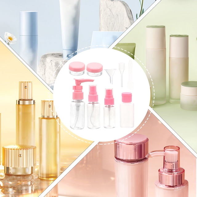 FOMIYES 10Ud Portátiles Para Viaje Color Rosa Para Almacenaje De Champú Y Loción Fácil Limpieza