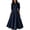 Navy, variant on Womens Cotton Linen Blend Button Front Dress High Waist Midi Maxi Shirt Dress with Pockets Pleated Skirt Navy 2XL