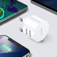 thumbnail image 5 of Dual USB Round Travel Charger Mobile Phone Charging Head USB Power Adapter With Plug For Laptops Pad Phone And More White [US standard], 5 of 5