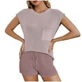 thumbnail image 1 of Spring/Summer Loose Casual Set Large Pocket Solid Womens Knit, 1 of 8