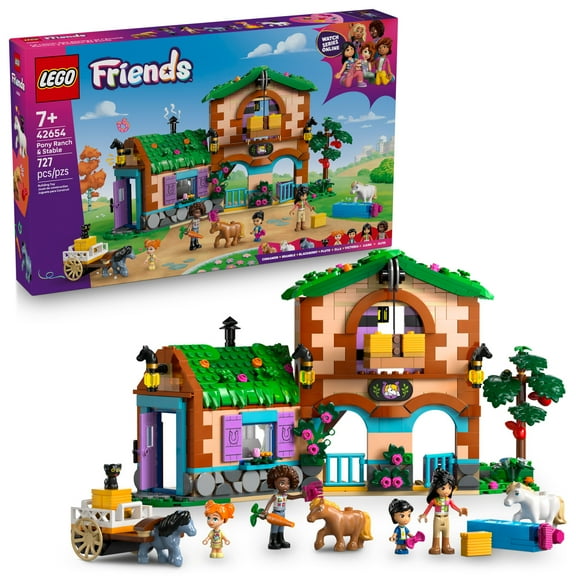 LEGO Friends Pony Ranch & Stable Pretend Play Building Toy - Playset with 3 Horse Toys for Creative Storytelling - Birthday Gift Idea for Girls & Boys, Ages 7  Who Love Horse Stuff - 42654