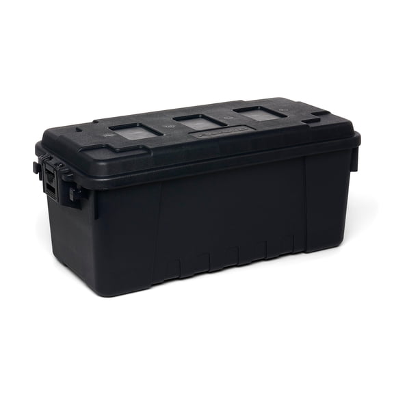 Open Box Plano Sportsmans Trunk Storage Box, 17-Gallon Lockable, Durable High-Impact Plastic, Stackable, Blaze Orange
