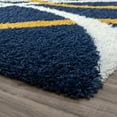 thumbnail image 4 of Uptown Shag Contemporary Shag Thick Navy and Gold Indoor Area Rug, 6.7' x 9', 4 of 7