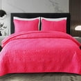thumbnail image 4 of Whale Flotilla 2-Piece Twin Size Quilt Set for All Season, Classic Geometric Pattern Bedding Set with 1 Pillow Sham, Soft and Lightweight, Hot Pink, 4 of 9
