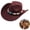 Coffee, variant on Mens Womens Cowboy Hats Western Caps Large Brim Fedora Beanies with Buckle Belt Party Outdoor Activity Daily Head Wear
